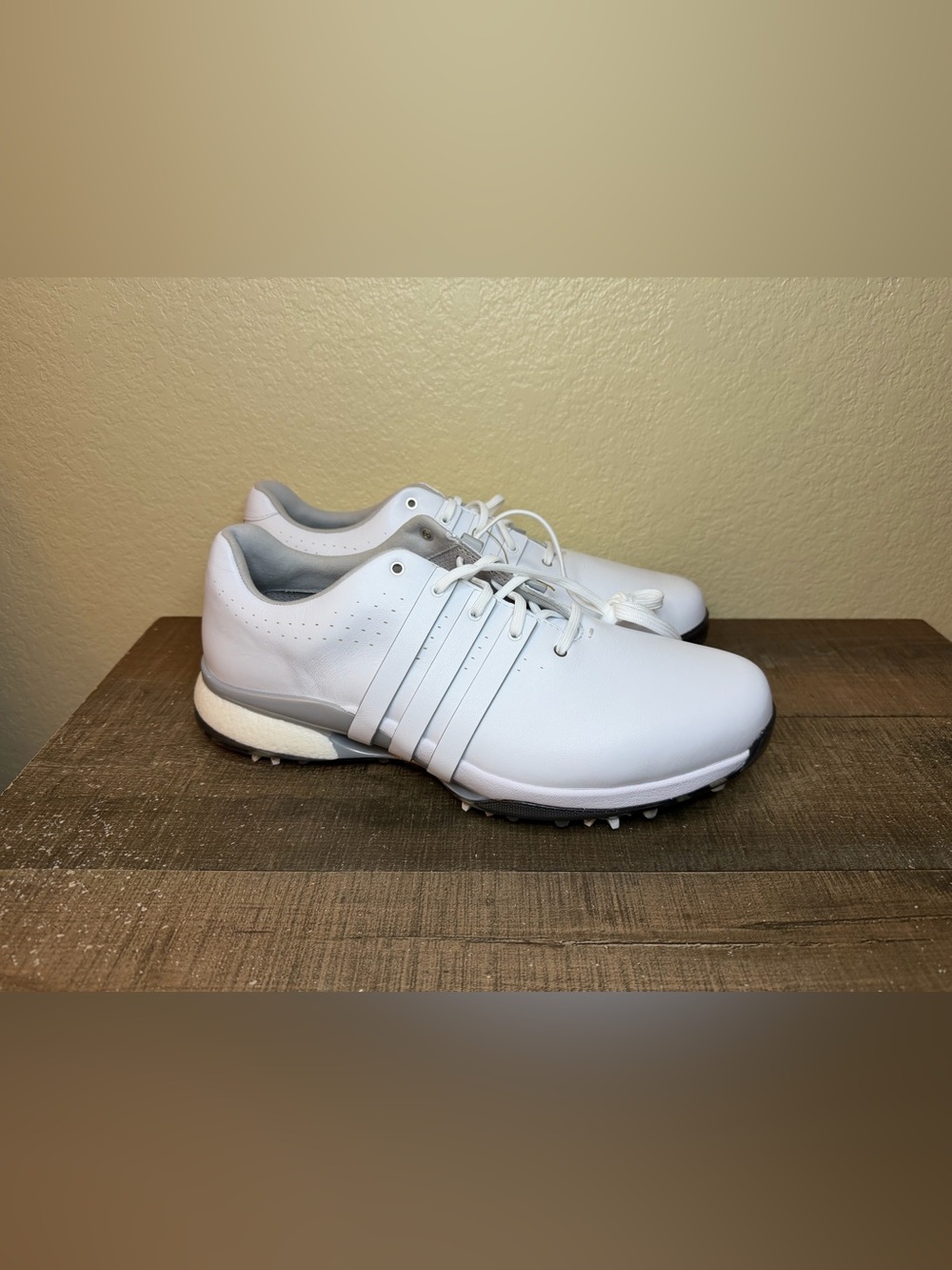 Adidas Tour 360 24 Golf Shoes “White Silver Metallic”
- Size 12 Men.